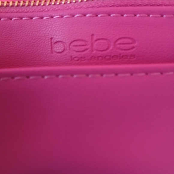 bebe Pink Woven Chain Shoulder Crossbody/Clutch Bag - Picture 6 of 10